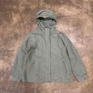 Eddie Bauer Retro Green Hooded Shell Jacket Zip-Up, Nylon Outdoor Wear, Size XL